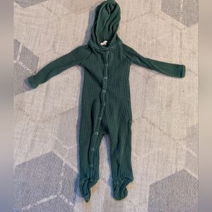 Kate Quinn 3-6 month Green Ribbed Footie hooded ears